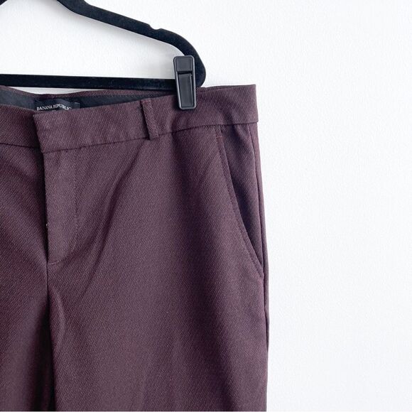 Banana Republic Reegan Pants Burgundy Trousers Mid-Rise Slim Fit Women's 10 - Picture 5 of 12